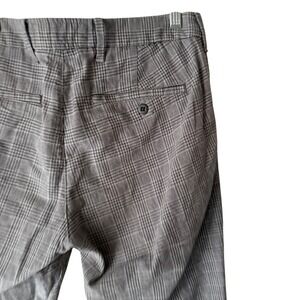 Abercrombie Fitch Plaid Linen Blend Pants Womens 29W 30L Gray Career Twee Preppy